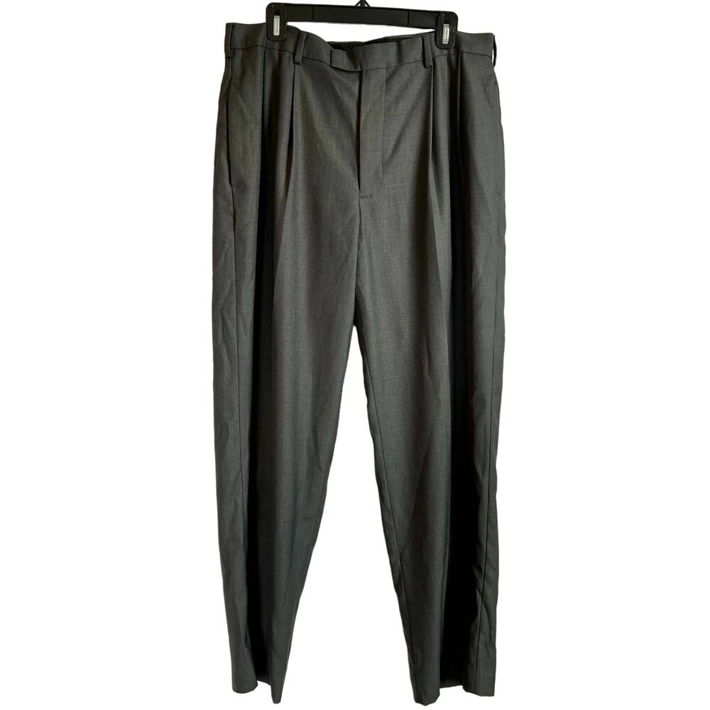 Knightsbridge Poly Blend Men's Gray Dress Slacks W36X L32